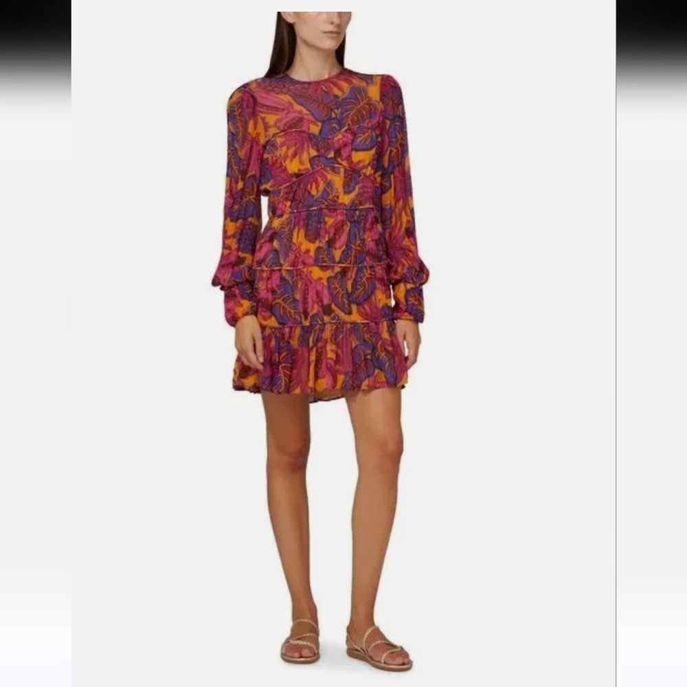 Farm Rio Print Ruffled  Multicolor Women's Dress - Picture 4 of 10
